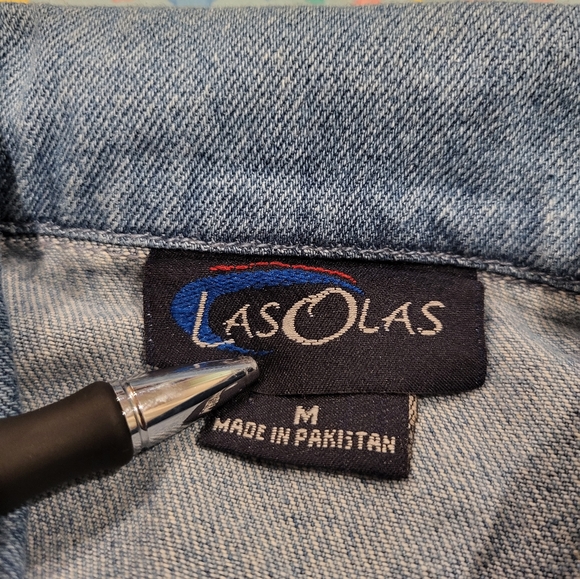 🌿🏈 OSU Ohio State Buckeyes 🔥 Womens Denim Jean Jacket 🏟 Medium LasOLas 🫡 - Picture 5 of 10